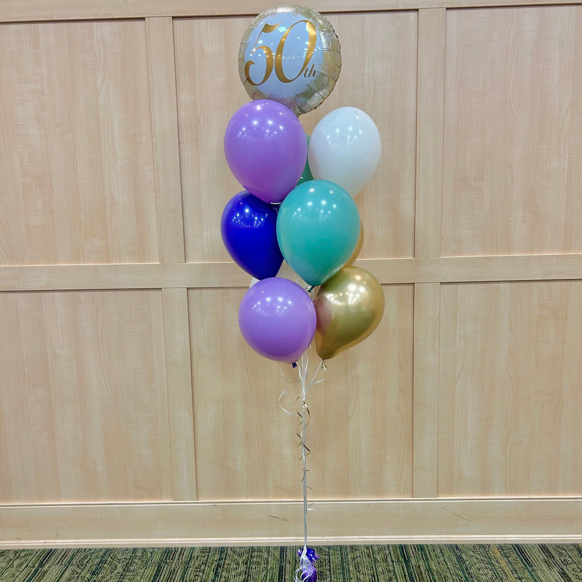 gold milestone balloon bouquet Toronto eco-friendly Wooow Balloons GTA