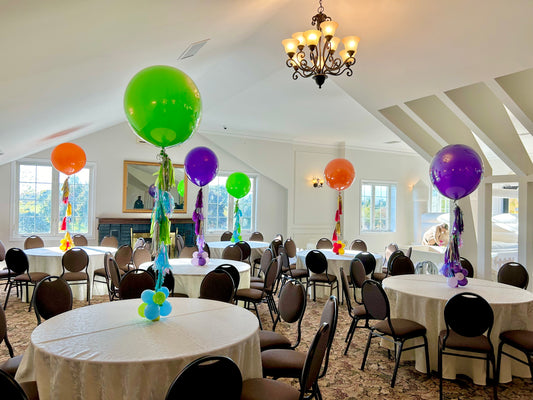 24" Helium Balloon Centrepiece with Tassels and Weight in Toronto