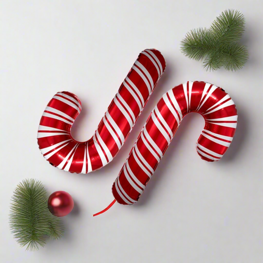 Candy Cane Balloon – 32-inch helium-filled festive balloon with weight and transport bag