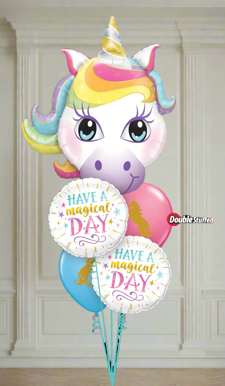 Magical Unicorn Balloon Bouquet with helium-filled balloons in Toronto