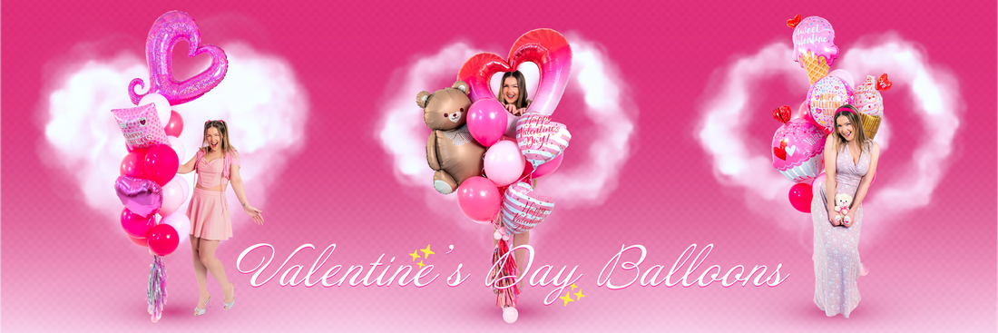 Valentine’s Day balloons Toronto with romantic heart balloon bouquets and same-day delivery
