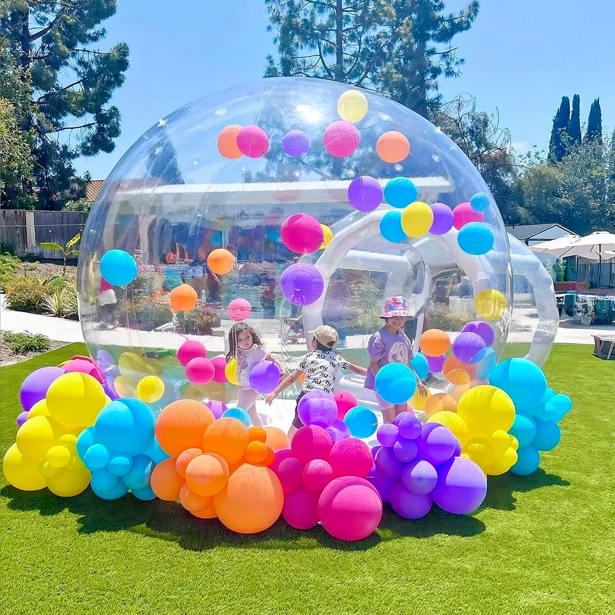 Bubble Balloon House Rental with customizable biodegradable balloons.