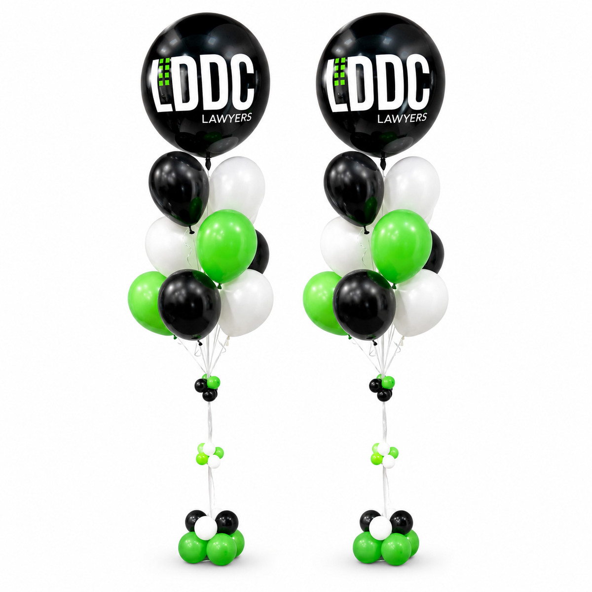 Executive branded balloon bouquet with custom company logo and coordinated helium balloons for corporate events in Toronto