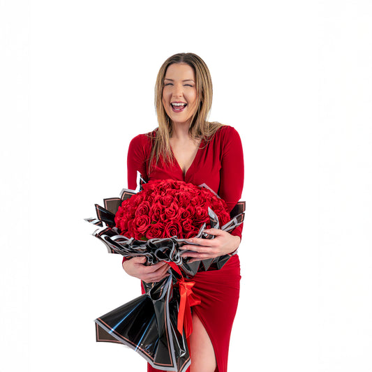Premium 50 red roses bouquet for romantic gifting in Toronto