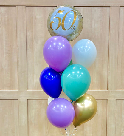 50th birthday balloon bouquet Toronto Wooow Balloons helium arrangement