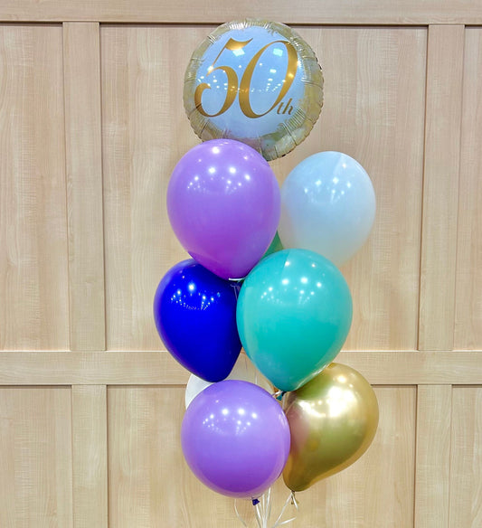 50th birthday balloon bouquet Toronto Wooow Balloons helium arrangement