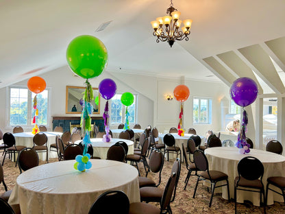 24" Helium Balloon Centrepiece with Tassels and Weight in Toronto