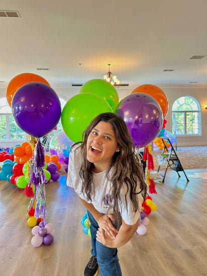 24" Helium Balloon Centrepiece with Tassels and Weight in Toronto