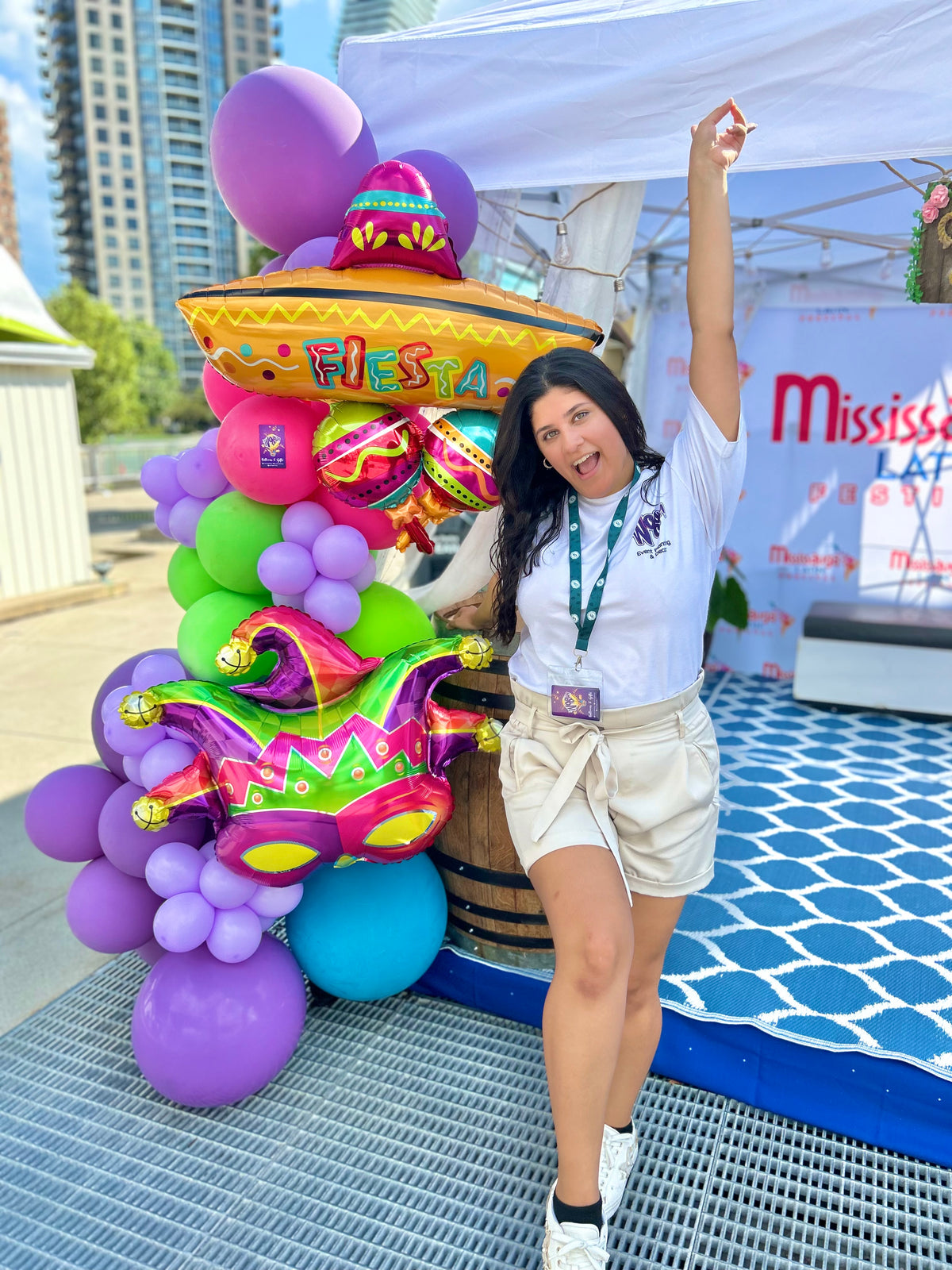 Carnival Balloon Garlands with vibrant colors and foil balloons for events in Toronto.