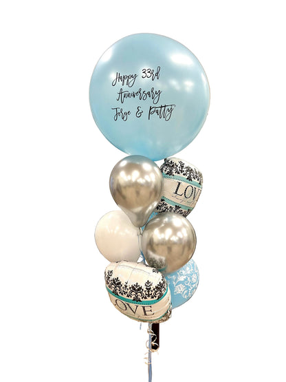 Love balloon bouquet with elegant white balloons, Love Balloon Bouquet,