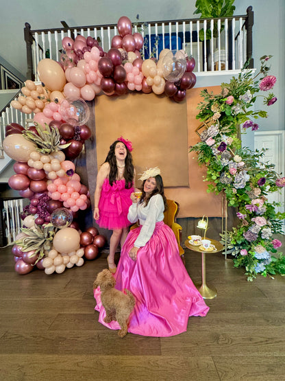 Balloon Grland with floral accents for tea party in Toronto