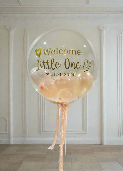 welcome baby balloon bubble with custom message with local delivery in Toronto