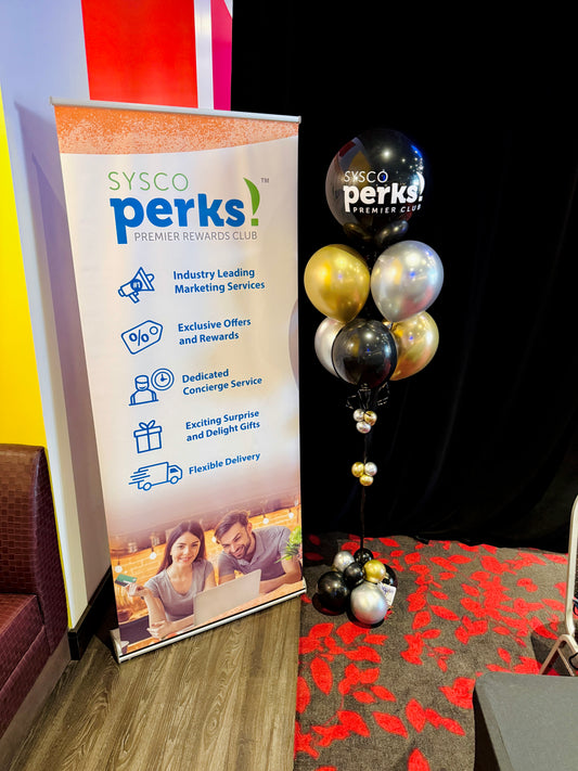 Corporate Balloon Bouquets in Toronto with custom logo by Wooow Balloon