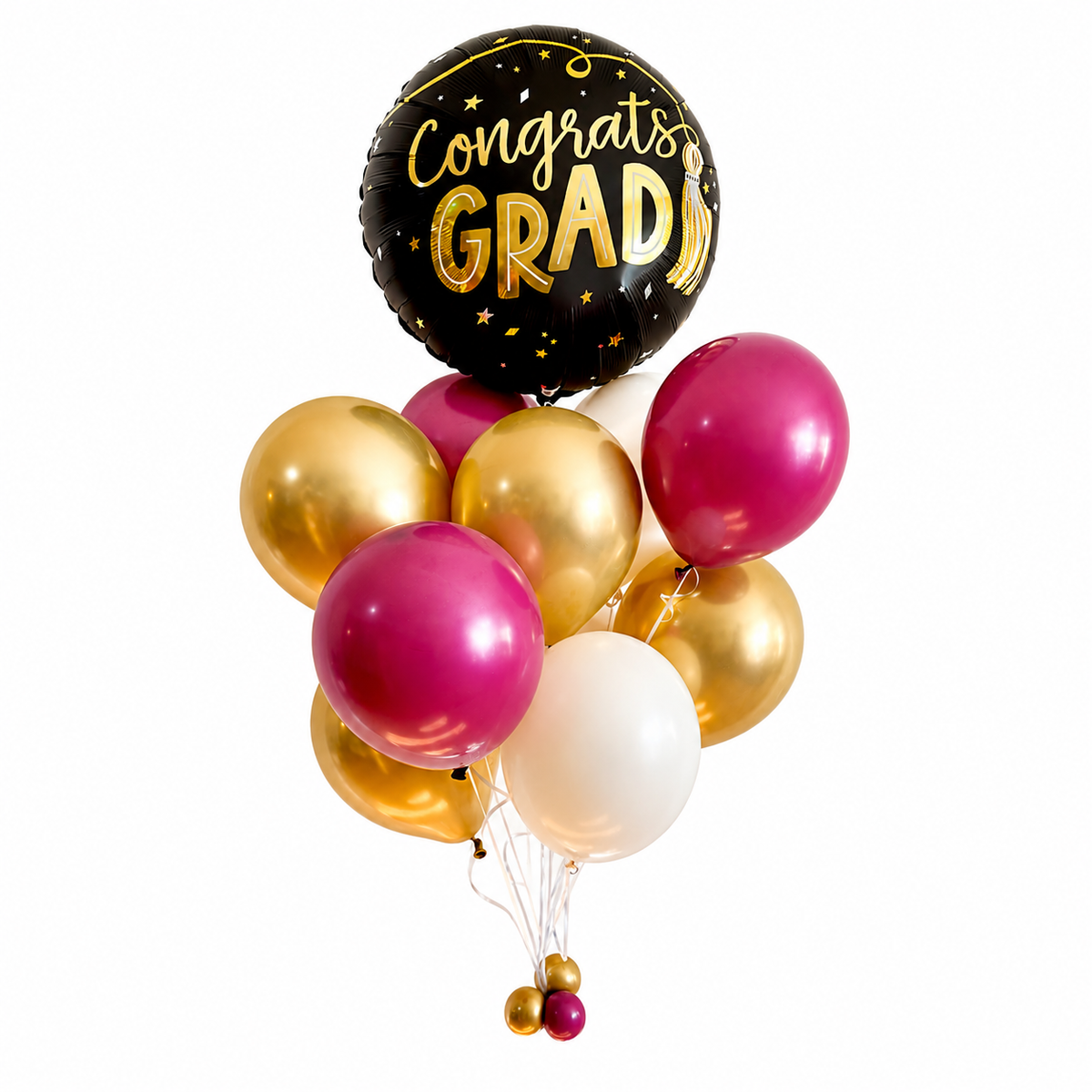 Luxury graduation balloon bouquet delivery with premium helium balloons for graduation celebrations