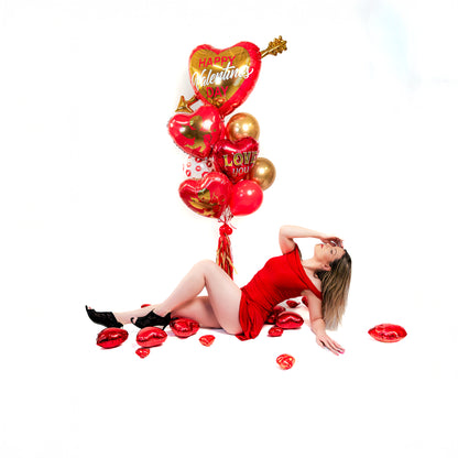 Happy Valentine’s Day heart balloon with Cupid arrow design in Toronto