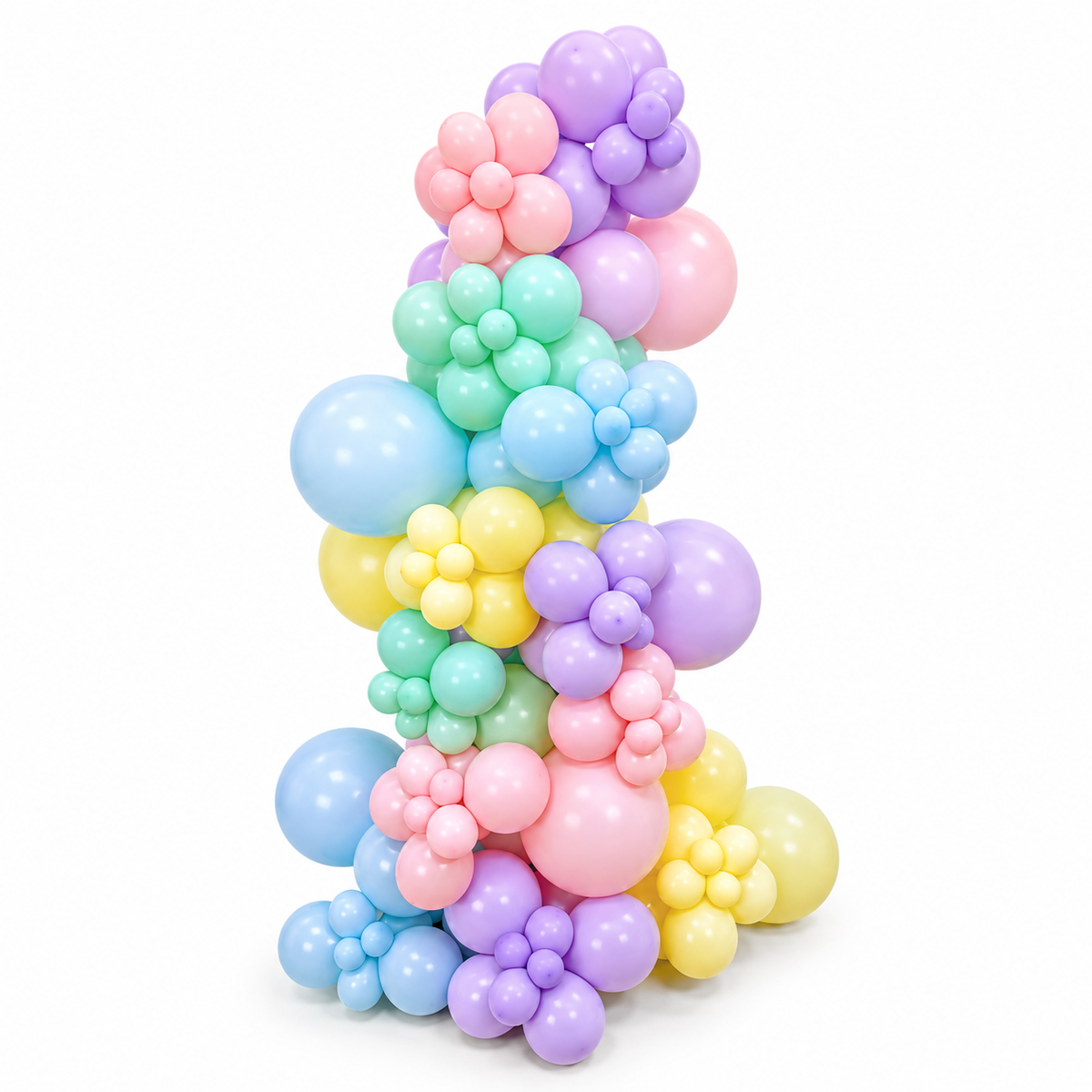 Pastel balloon tower for birthdays, baby showers and party entrance decor in Toronto