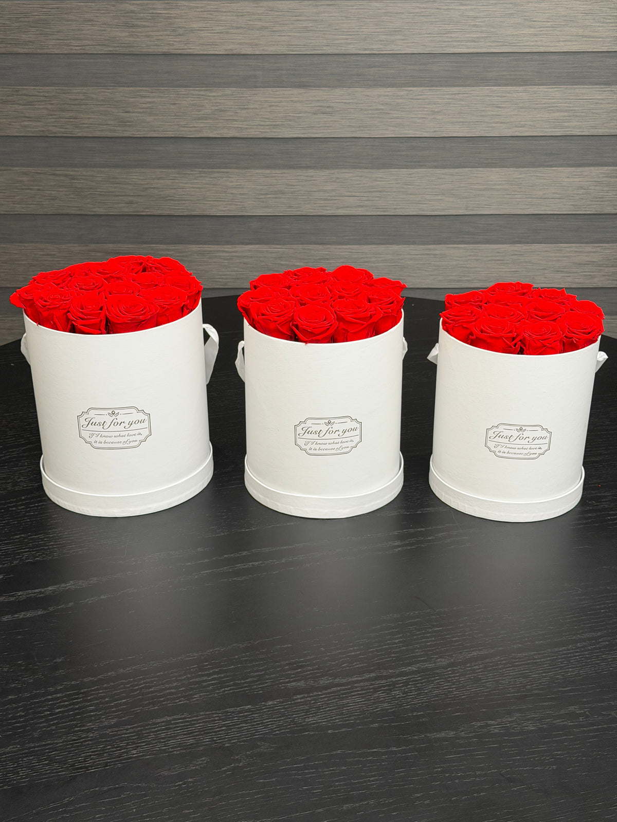 Romantic red roses in box Toronto delivery