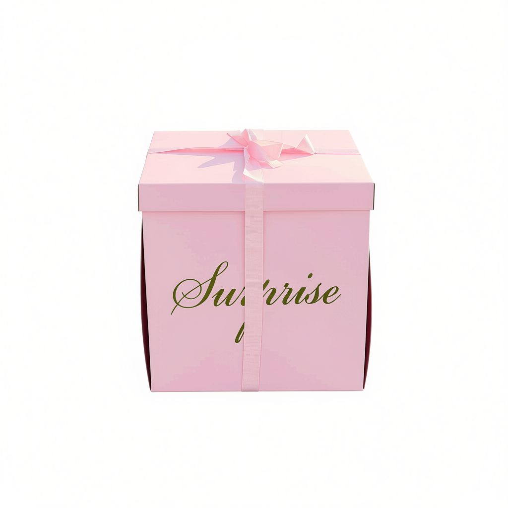 Surprise balloon gift box in Toronto with customizable message inside the gift box
